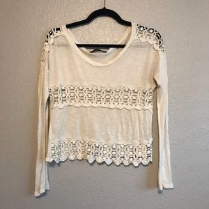 Dulcie | Light Cream Long Sleeve Lace Top